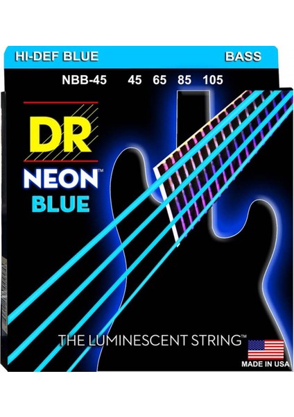 Nbb-45 Hi-Def Neon Mavi 4 Telli Bas Gitar Teli (Light 40-100)