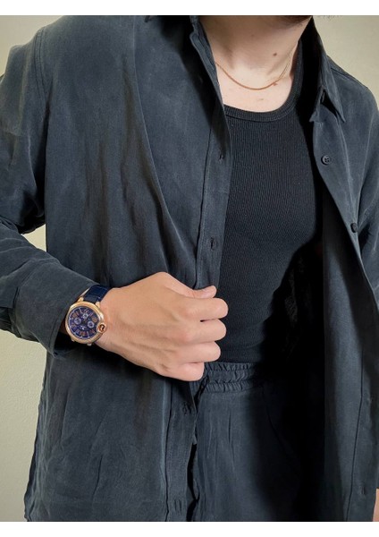 Ares Erkek Lacivert Keten Alt Üst Takım Rahat Kalıp Hafif Kumaşlı Gömlek Pantolon Takımı modelleri