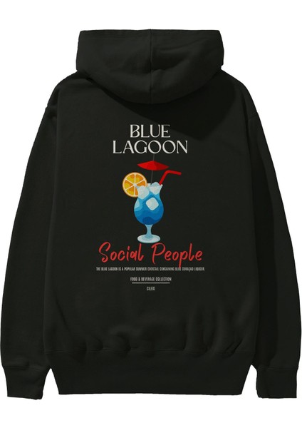 Blue Lagoon Kokteyl Arka Baskılı Hoodie Oversize Kapüşonlu Sweatshirt Erkek Kadın fiyatları