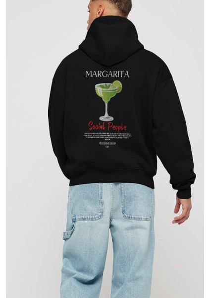 Margarita Kokteyl Arka Baskılı Hoodie Oversize Kapüşonlu Sweatshirt Erkek Kadın modelleri