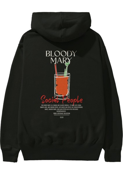 Bloody Mary Kokteyl Arka Baskılı Hoodie Oversize Kapüşonlu Sweatshirt Erkek Kadın fiyatları