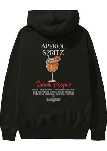 Aperol Spritz Kokteyl Arka Baskılı Hoodie Oversize Kapüşonlu Sweatshirt Erkek Kadın fiyatları