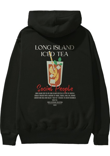 Long Island Iced Tea Kokteyl Arka Baskılı Hoodie Oversize Kapüşonlu Sweatshirt Erkek Kadın fiyatları