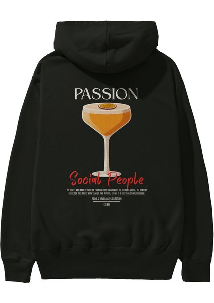 Passion Kokteyl Arka Baskılı Hoodie Oversize Kapüşonlu Sweatshirt Erkek Kadın fiyatları
