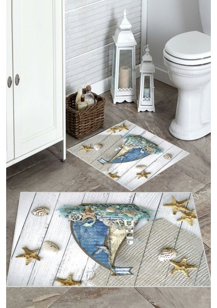 Multi kaymaz Taban Deniz Tema Banyo Paspas bp-1