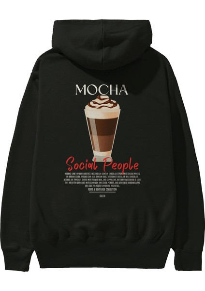 Mocha Kokteyl Arka Baskılı Hoodie Oversize Kapüşonlu Sweatshirt Erkek Kadın fiyatları