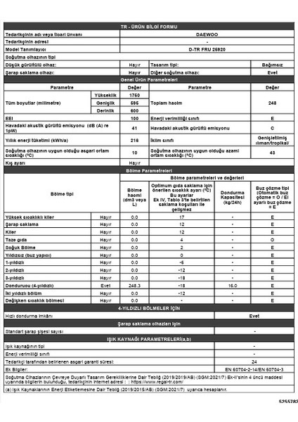 D-Tr Fru 25920 Derin Dondurucu fırsatları