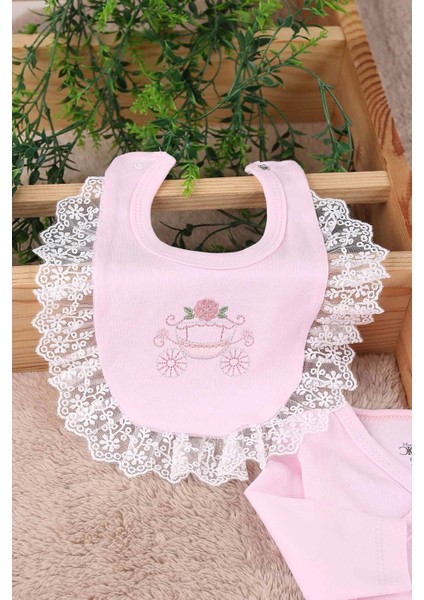 Çiçekli Araba Nakışlı Dantelli 5'li Kız Bebek Hastane Çıkışı 0-3 Ay fırsatları