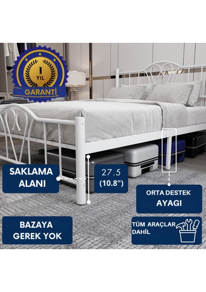 Orkide Çift Kişilik Ferforje Metal Karyola fırsatları