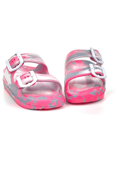 Kız Çocuk Pembe Tokalı Ortopedik Rahat Günlük Plaj Terlik modelleri