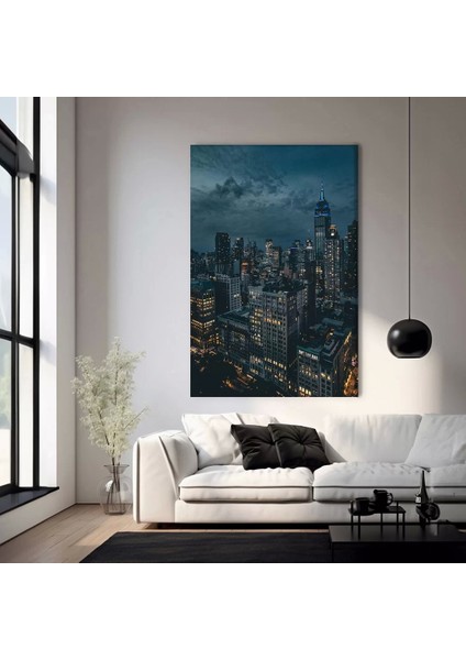 Geceye Dokunan Işıklar Kanvas Tablo