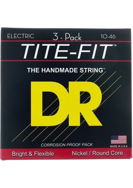 Mt-10 Tite-Fit 3'lü Elektro Gitar Teli Paketi (Medium 10-46)