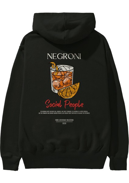Negroni Kokteyl Arka Baskılı Hoodie Oversize Kapüşonlu Sweatshirt Erkek Kadın fiyatları