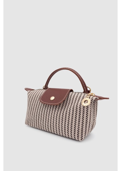 Vorin Mini Keten Çapraz Askılı El Çantası Krem Kahverengi fiyatları