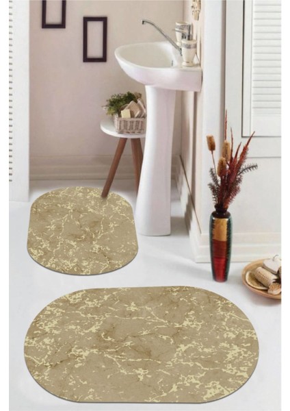 Vizon kaymaz Taban Retro Oval Banyo Paspas Takım BB-107