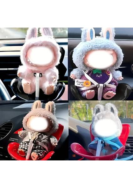 Peluş Bebek Araba Gösterge Paneli Süsü Siyah, Ayarlanabilir Kayışlarla - 17CM/ 6. 7" - 20CM/ 7. 8" (Oto Koku )