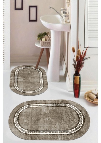 Multi kaymaz Taban Retro Oval Banyo Paspas Takım BB-120