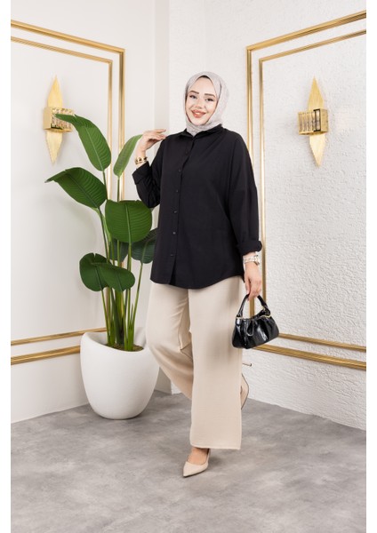 Beli Lastikli Salaş Ayrobin Pantolon - Vizon / A0103 modelleri