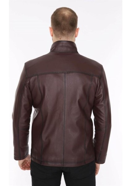 Hakiki Deri Bordo Erkek Spor Deri Mont Yandan Cepli Deri Ceket indirimleri