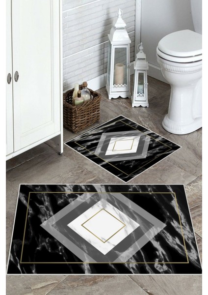 Siyah kaymaz Taban Tasarım Banyo Paspas BB-128
