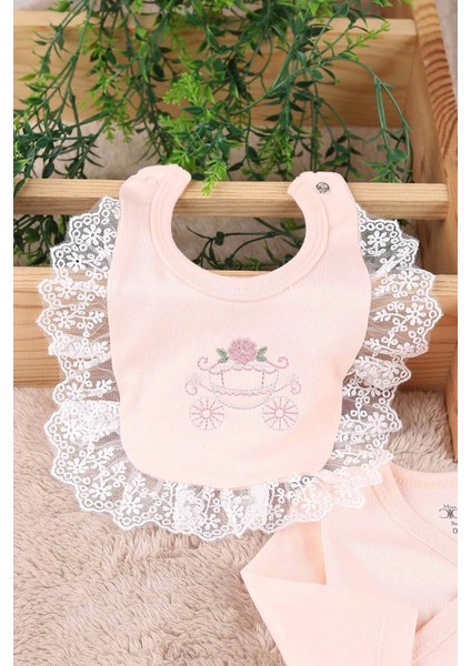 Çiçekli Araba Nakışlı Dantelli 5'li Kız Bebek Hastane Çıkışı 0-3 Ay fırsatları