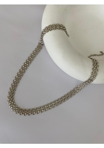 Silver Renkli Hasır Zincir Kolye fiyatları