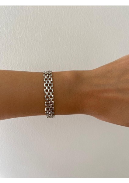 Silver Renkli Hasır Zincir Kolye modelleri