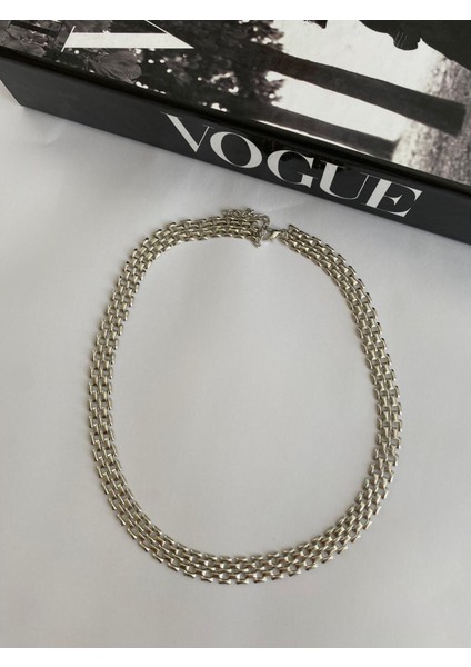 Silver Renkli Hasır Zincir Kolye indirimleri