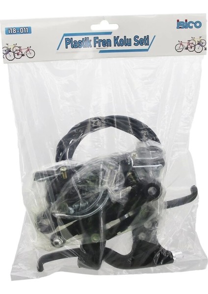 Plastik Bisiklet Fren Takımı Set 2pcs Fren Kolu - 1pcs Fren Teli - 4pcs Fren Mekanizma - Pabuç (4887)