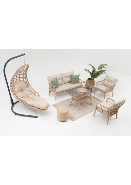 Çeşme Rattan Bahçe Oturma Grubu (2+1+1+M) ve Bahçe Salıncağı fiyatları