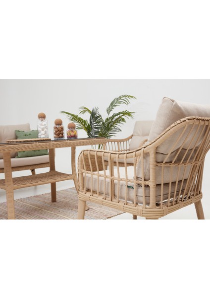 Çeşme Rattan Bahçe Oturma Grubu (2+1+1+M) ve Bahçe Salıncağı