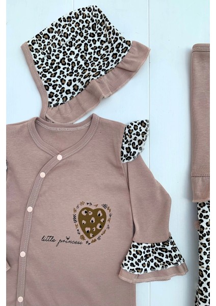 Leopar Desenli 100% Pamuk 8li Hastane Çıkış Seti fiyatları