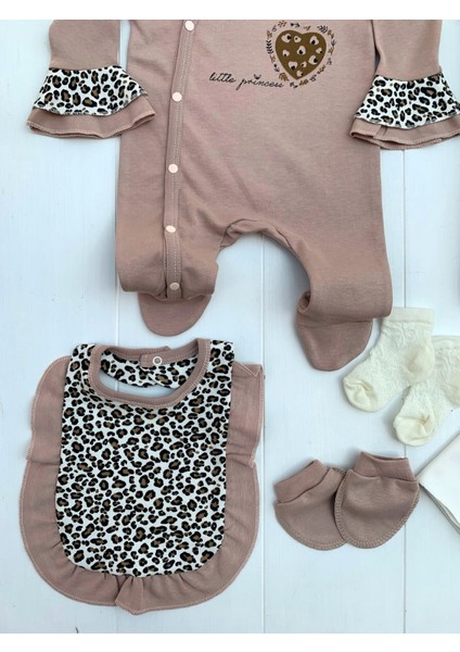 Leopar Desenli 100% Pamuk 8li Hastane Çıkış Seti fırsatları