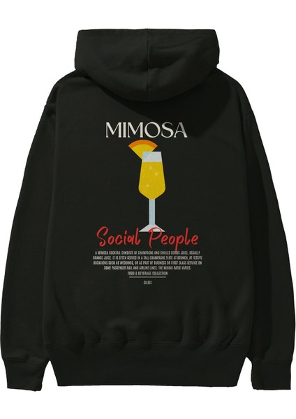 Mimosa Kokteyl Arka Baskılı Hoodie Oversize Kapüşonlu Sweatshirt Erkek Kadın fiyatları