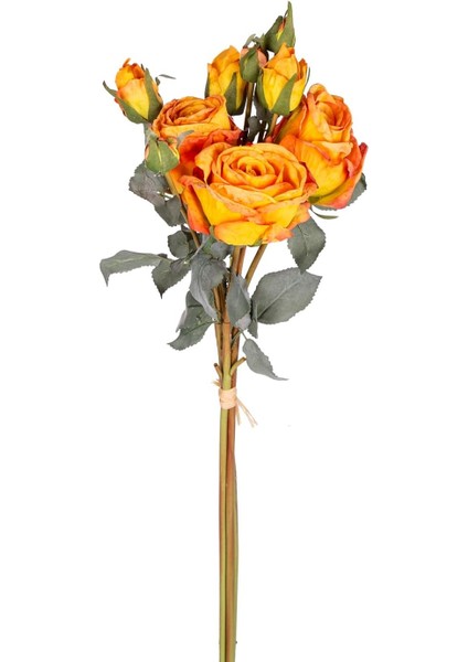 Yapay Gül Demeti 3 Dallı Turuncu 60 cm