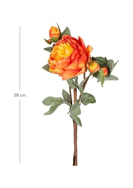 Yapay Çiçek Gül Dalı Turuncu 58 cm fiyatları