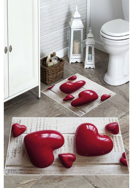 Krem Zemin kaymaz Taban Kalp Banyo Paspas bp-36