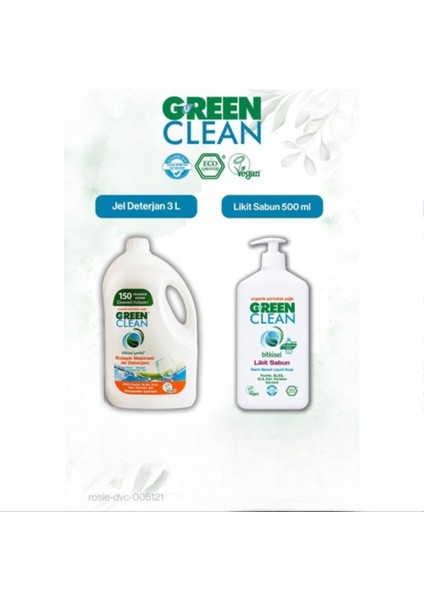 Likit Sabun 500 ml ve Bulaşık Mak. Jel Deterjan 3 L ve Rosie