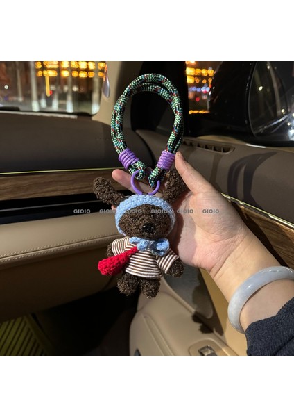 Sevimli Renkli Ip Peluş Ayı Kolye El Yapımı Oyuncaklar Küçük Bebek Çanta Çekicilik Sevimli Bebek Cep Telefonu Çekicilik (Yurt Dışından)