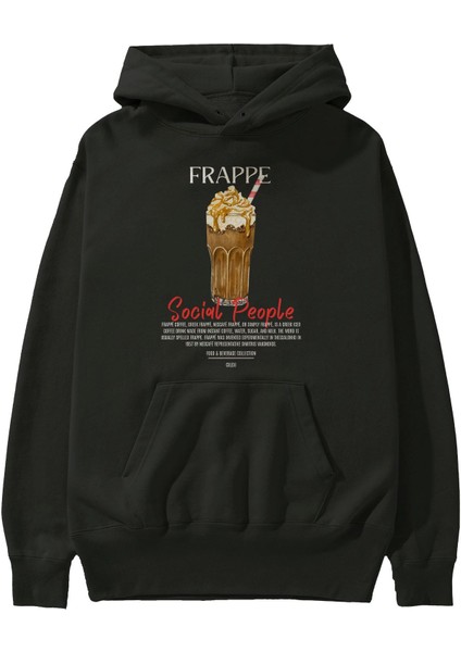 Frappe Kokteyl Ön Baskılı Hoodie Oversize Kapüşonlu Sweatshirt Erkek Kadın fiyatları