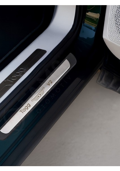 Togg T10X 2022 Üzeri Krom Kapı Eşiği 4 Kapı Paslanmaz Çelik Abs Çerçeve V2 Yazılı modelleri