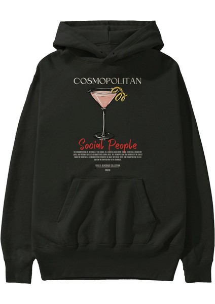 Cosmopolitan Kokteyl Ön Baskılı Hoodie Oversize Kapüşonlu Sweatshirt Erkek Kadın fiyatları