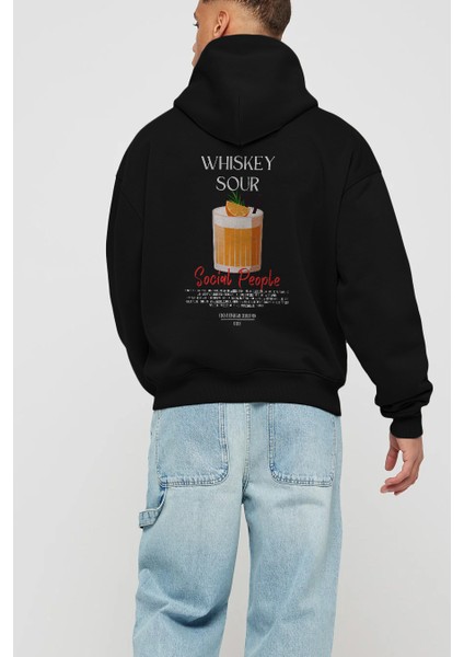 sour kokteyl arka baskılı hoodie oversize kapüşonlu sweatshirt erkek kadın modelleri