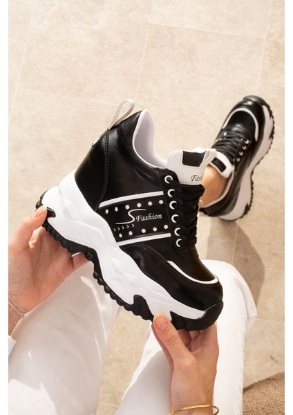 F50 Nightestep Siyah 10 cm Yüksek Topuk Kadın Sneaker