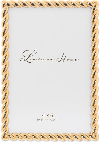 Frames Metal Çerçeve, Halat Tasarımı, 10 x 15 Cm, Altın Rengi