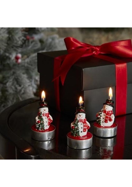 Home New Year Yılbaşı Snowman 3'lü Tealight Mum modelleri