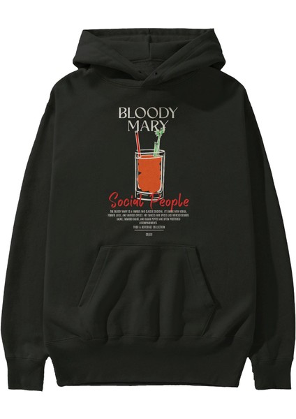 Bloody Mary Kokteyl Ön Baskılı Hoodie Oversize Kapüşonlu Sweatshirt Erkek Kadın fiyatları