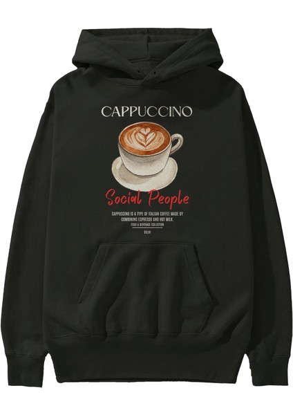Cappuccino Kokteyl Ön Baskılı Hoodie Oversize Kapüşonlu Sweatshirt Erkek Kadın fiyatları