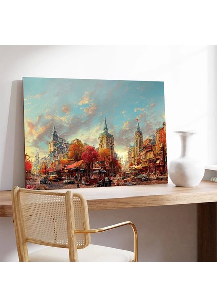 Sonbaharın Altın Şehri Kanvas Tablo fiyatları