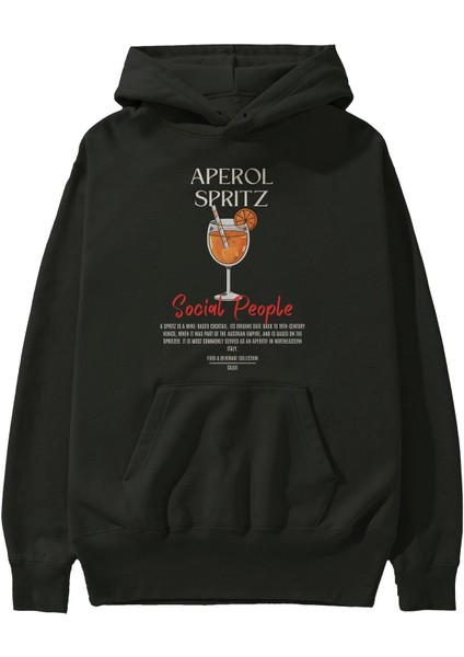 Aperol Spritz Kokteyl Ön Baskılı Hoodie Oversize Kapüşonlu Sweatshirt Erkek Kadın fiyatları